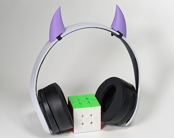Kawaii Devil Horns Akcesorium do zestawu słuchawkowego, Demon Gaming Attachment Gamer Girl Headpiece Twitch Streamer Prezent Uroczy Cosplay FIOLETOWY