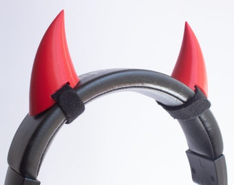 Devil Horns Accessory for Headset Headphones , Demon Gaming Attachment Gamer Girl Headpiece Twitch Streamer Gift OnlyFans Cosplay Diablo RED