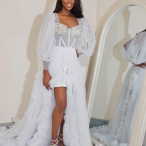 Luxury Tulle Robe for Brides / Long Tulle Robe / Tulle Bridal Robe ...