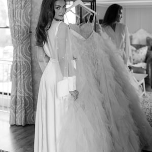Silk Bridal Robe White Wedding Bridal robe Wedding Silk Robe Lace Robe wedding