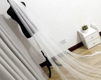 One layer wedding veil / luxury wedding veil / cathedral lace  veil / lace cathedral veil/ long bridal veil / long cathedral wedding veil