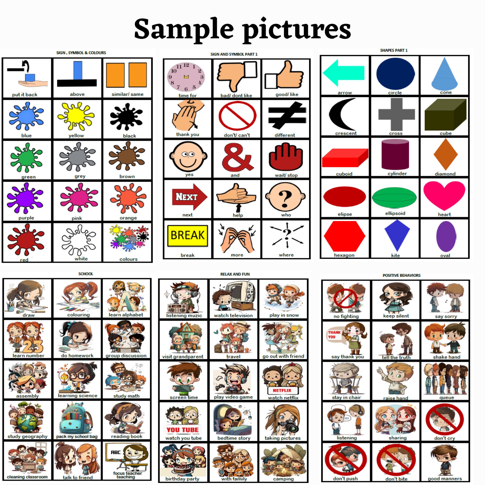 Printable Pecs Cards, Free 7 Boards 1001 Pecs Picture Cards ...