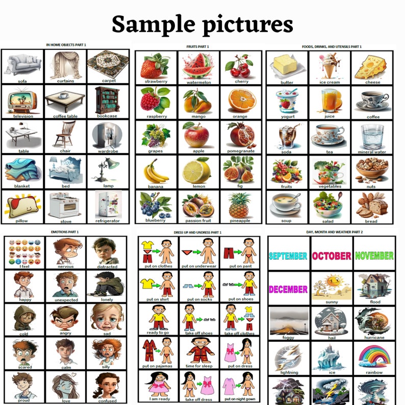 Printable Pecs Cards, Free 7 Boards 1001 Pecs Picture Cards
