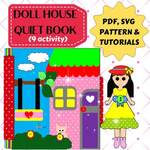 doll house quiet book pattern 9 activity (pdf and SVG patterns)/ dollhouse quiet book/ busy book, quiet book dollhouse pattern