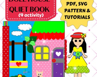 doll house quiet book pattern 9 activity (pdf and SVG patterns)/ dollhouse quiet book/ busy book, quiet book dollhouse pattern