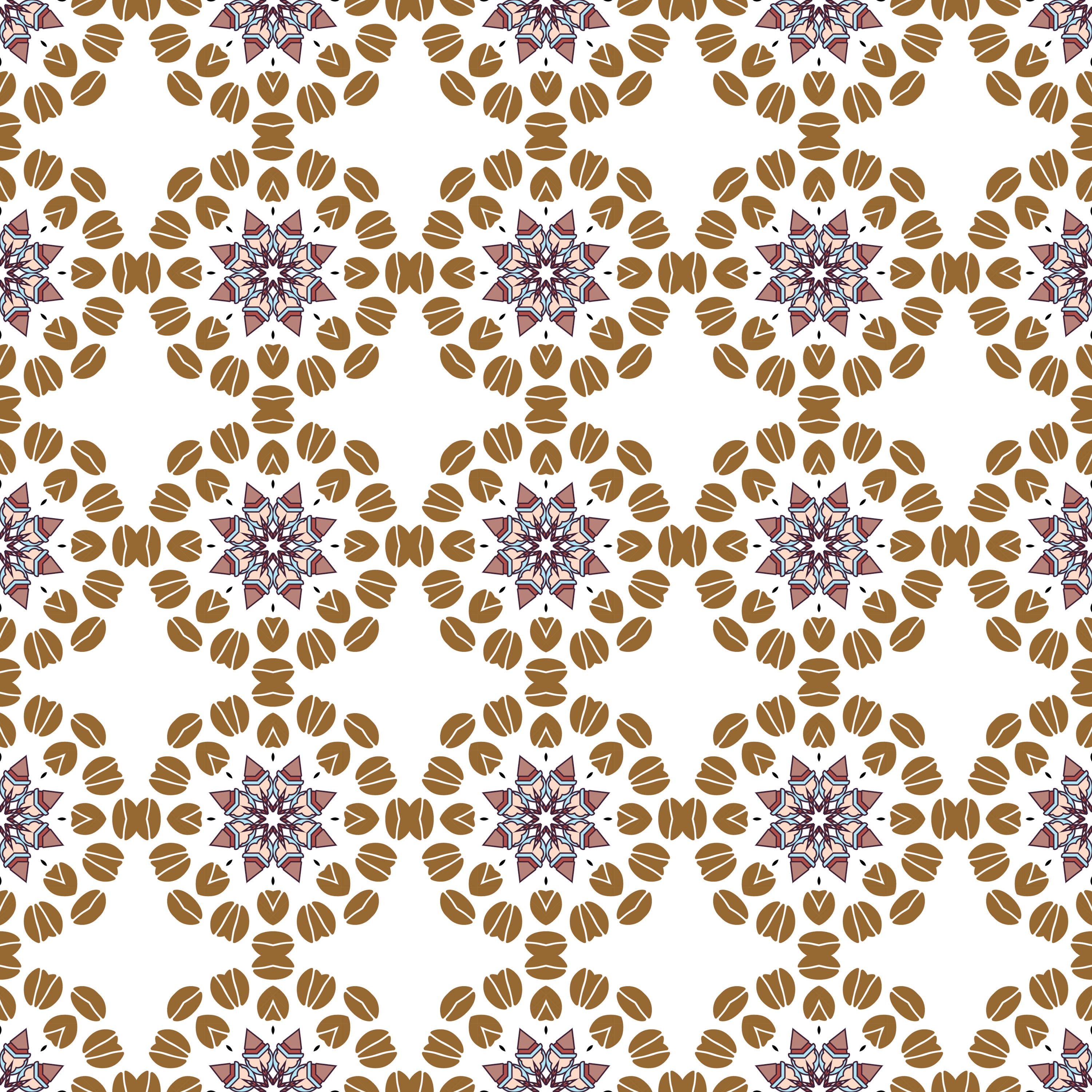 Coffee Themed Seamless Digital Paper; JPEG File for Personal or