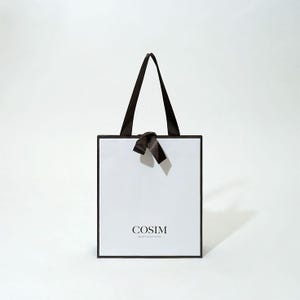 Personalized gift bag, special wedding day bag, shopping paper bags with ribbon handles, bow bag 50 pieces