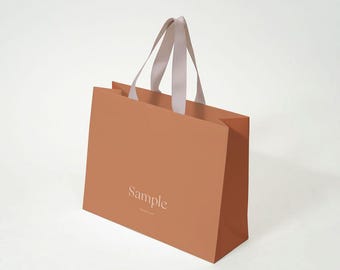 Luxury Custom Paper Bags with Ribbon Handles – Personalized Eco-Friendly Boutique Packaging