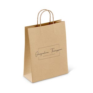 Conjunto de 100 sacos de papel kraft marrom-branco-preto com alças - Sacos de papel kraft - sacos kraft personalizados