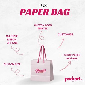50 pcs Custom paper bag retail paper bags custom printing Ribbon tie custom paper bags Luxury matte paper bags gift bag custom made