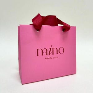 Personalized gift bag, special wedding day bag, shopping paper bags with ribbon handles, bow bag 50 pieces