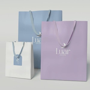 50 pcs Custom gift bags thick luxury packaging gift paper bags , custom jewelry pack personalized shopping paper bags with logo
