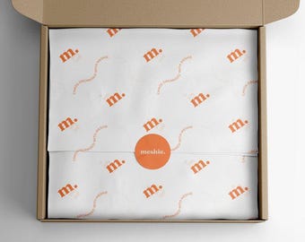 Custom Logo Tissue Paper – Printed Wrapping Sheets (25x25cm)
