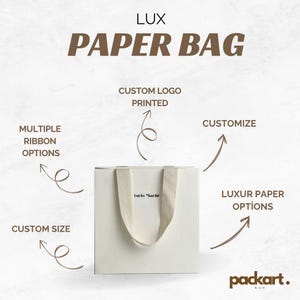 50 piezas Bolsas de papel personalizadas Bolsas de papel para venta minorista Impresión personalizada Lazo de cinta Bolsas de papel personalizadas Bolsas de papel mate de lujo Bolsa de regalo hecha a medida