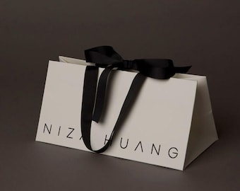 Personalized gift bag, special wedding day bag, shopping paper bags with ribbon handles, bow bag