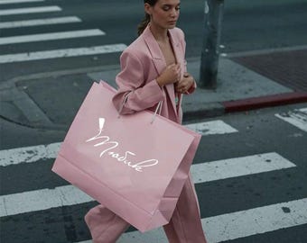 Luxury Custom Paper Bags with Ribbon Handles – Personalized Eco-Friendly Boutique Packaging