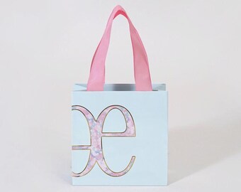 Customizable White Paper Gift Bag, Eco-Friendly Shopping Bag