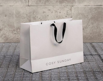 Luxury Custom Paper Bags with Ribbon Handles – Personalized Eco-Friendly Boutique Packaging