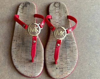 Vintage flip flops Michael Kors   2000s , beach shoes ,womens shoes size 9.5 US, 41 EU. Dressy flip flops