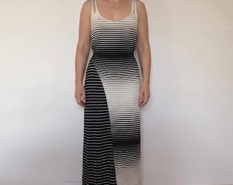 Vintage Moschino Striped Maxi Dress, 1990s Viscose (Size L)