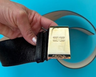 Vintage CELYN B black leather belt 2000s.