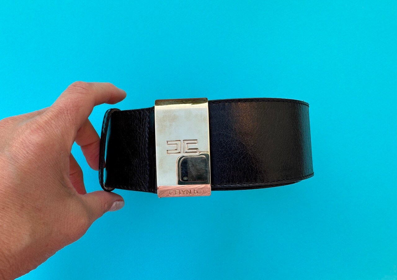 Celyn b. Belt patent leather Vintage CELYN B Black Leather Belt 2000s. - Etsy main image 3