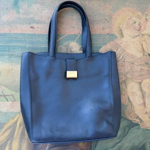 Vintage soft black leather bag satchel bag Zenith Handbag  Italian Purse Bag.