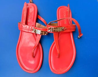 Red  T-Strap Thong Sandals  COACH  size 10.5 US, 41 EU. Dressy flip flops