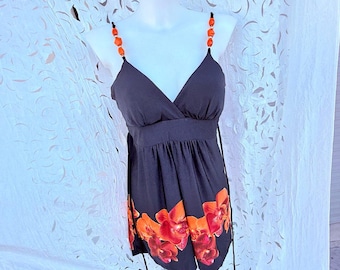 Y2K tropical top, vintage Forever 21, 2000s original  halter top, Y2K aesthetic, Manhattan vintage, NYC style.