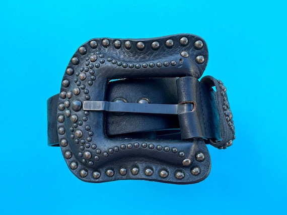 小物 DIESEL leather BELT BIG LOGO BK vintage Leather vintage wide diesel belt with big buckle, | Depop