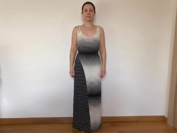 Moschino, Vintage Moschino Striped Maxi Dress, 1990s Viscose (Size L)