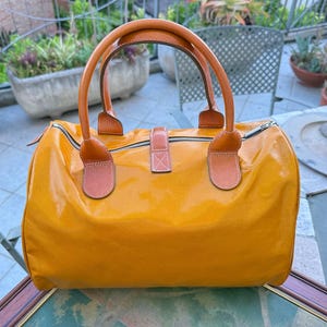 Texier Paris orange canvas duffel bag 2000s ITALIAN VINTAGE. image 9