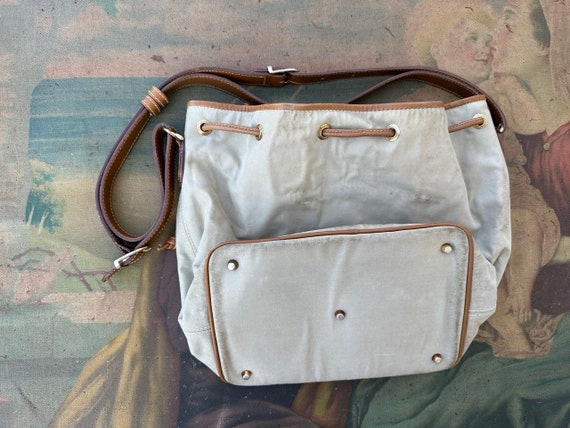 Beige Bucket Bag Trussardi 1970s Vintage Canvas Hobo Bag. Etsy Ireland