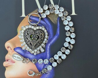 Boucles D'oreilles Pendantes Oversize Style Art Déco Vintage Années 80 - Doré Avec Perles, Occasion
