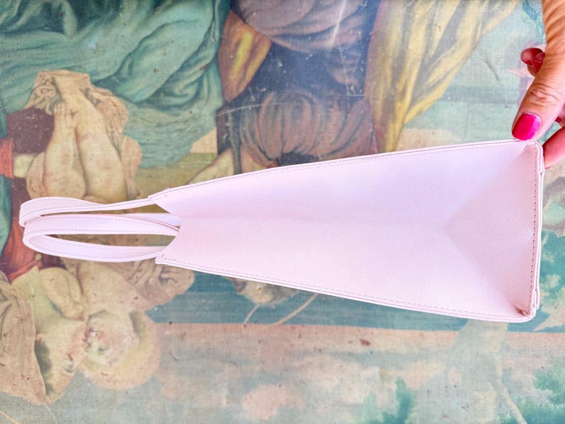 Ted Baker dusty pink tote bag.Sac Soocon shopper bag 2000s ITALIAN VINTAGE. image 7