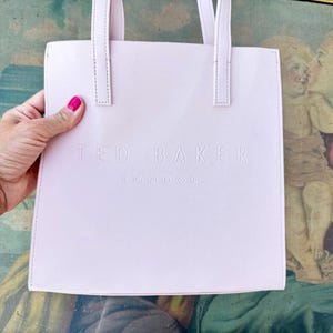 Ted Baker dusty pink tote bag.Sac Soocon shopper bag 2000s ITALIAN VINTAGE. image 3