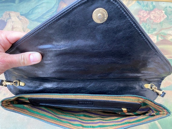 Vintage shoulder bag, envelope purse, italian lea… - image 5