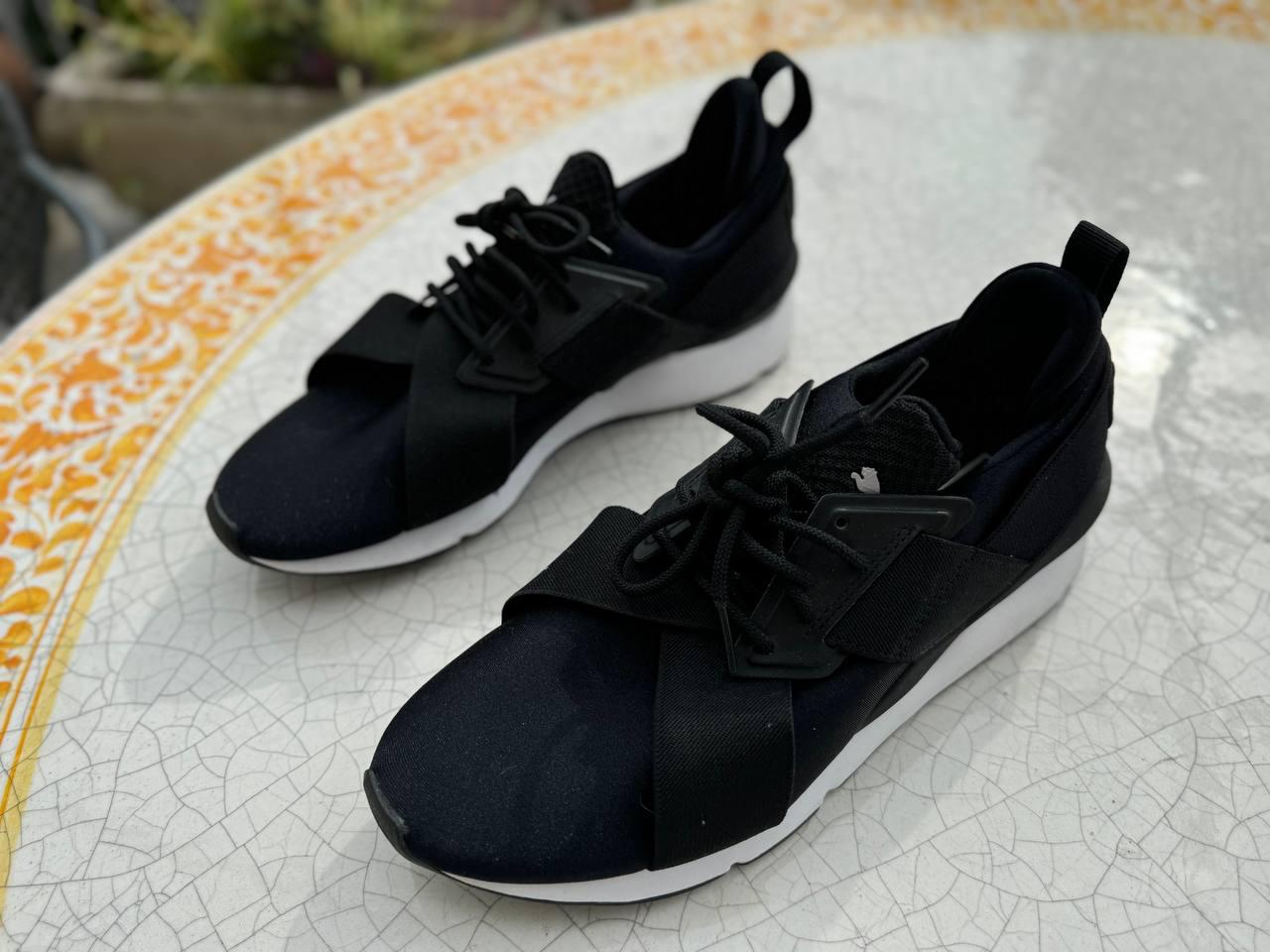 Black Sneakers PUMA Muse Satin Sneakers 2000s Vintage Size 41 9.5M Running Shoes Etsy