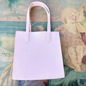 Ted Baker dusty pink tote bag.Sac Soocon shopper bag 2000s ITALIAN VINTAGE. image 2