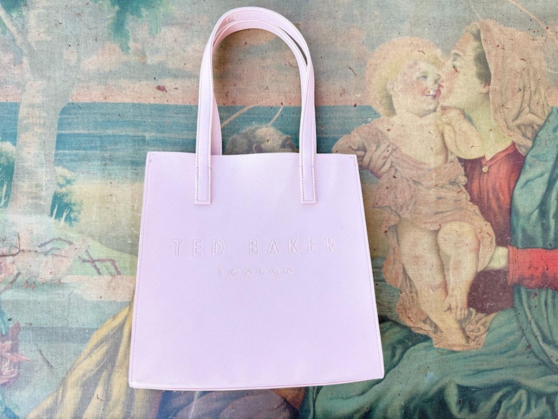 Ted Baker dusty pink tote bag.Sac Soocon shopper bag 2000s ITALIAN VINTAGE. image 2
