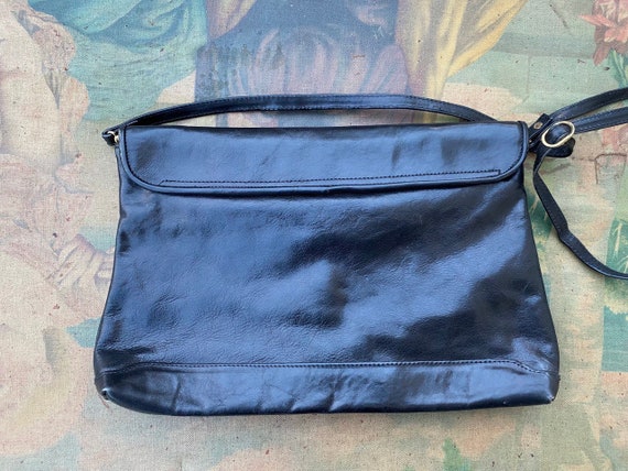 Vintage shoulder bag, envelope purse, italian lea… - image 7