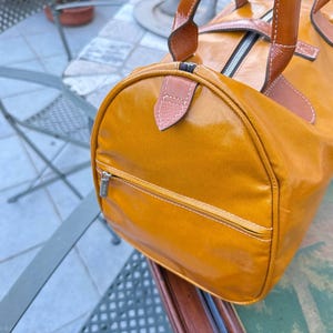 Texier Paris orange canvas duffel bag 2000s ITALIAN VINTAGE. image 6