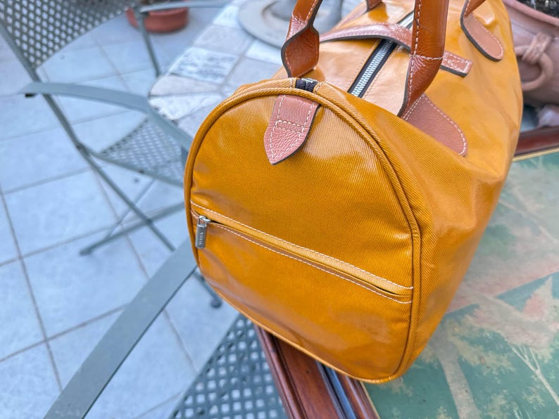 Texier Paris orange canvas duffel bag 2000s ITALIAN VINTAGE. image 6