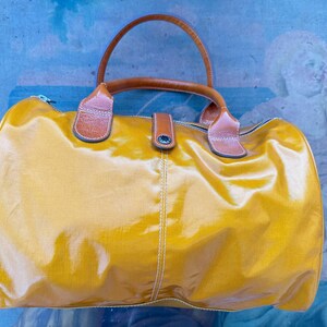 Texier Paris orange canvas duffel bag 2000s ITALIAN VINTAGE. image 11