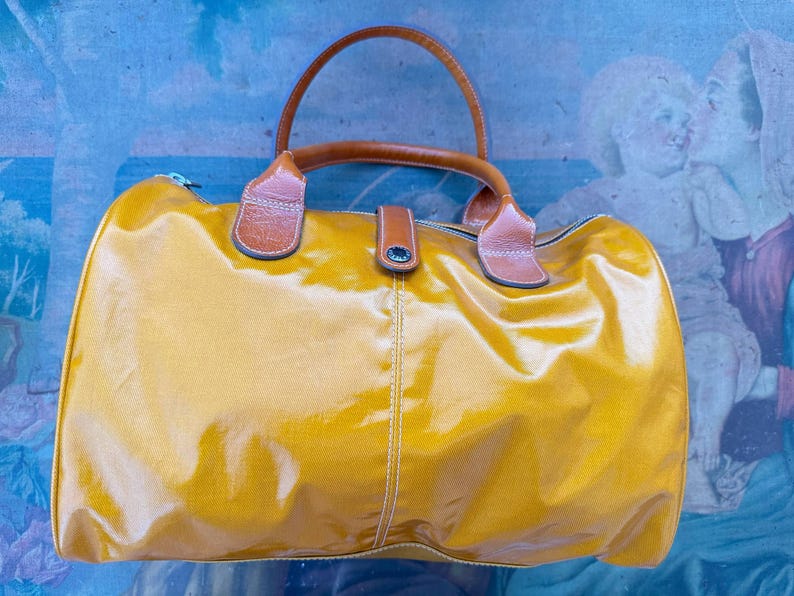 Texier Paris orange canvas duffel bag 2000s ITALIAN VINTAGE. image 11