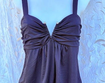 Y2K Forever 21  black top size L . Sweetheart top 2000s vintage camisole made in USA.