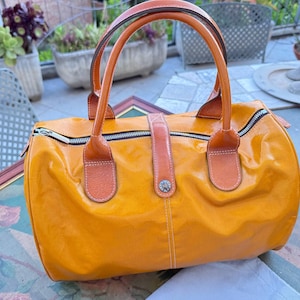 Texier Paris orange canvas duffel bag 2000s ITALIAN VINTAGE. image 1