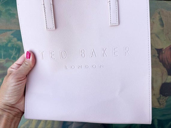 Ted Baker dusty pink tote bag.Sac Soocon shopper bag 2000s ITALIAN VINTAGE.