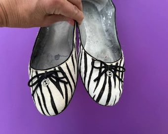 Vintage Zebra-Schuhe, Ballerinas Guess von Marciano. Größe 41