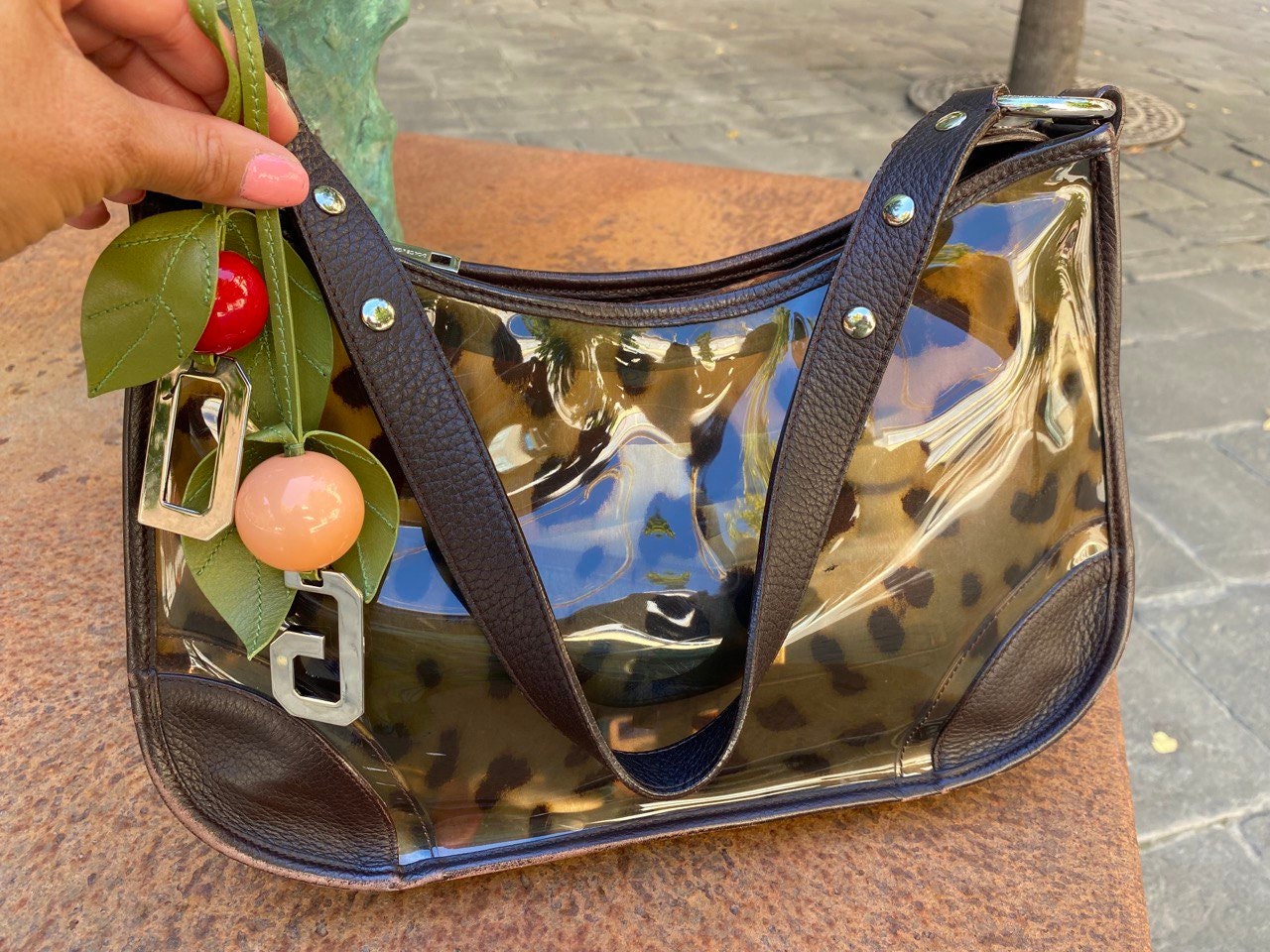 Vintage Dolce Gabbana Leopard Bag 1990s, D&G Designer Vintage Dolce Gabbana Leopard Bag 1990s, D&G Designer
